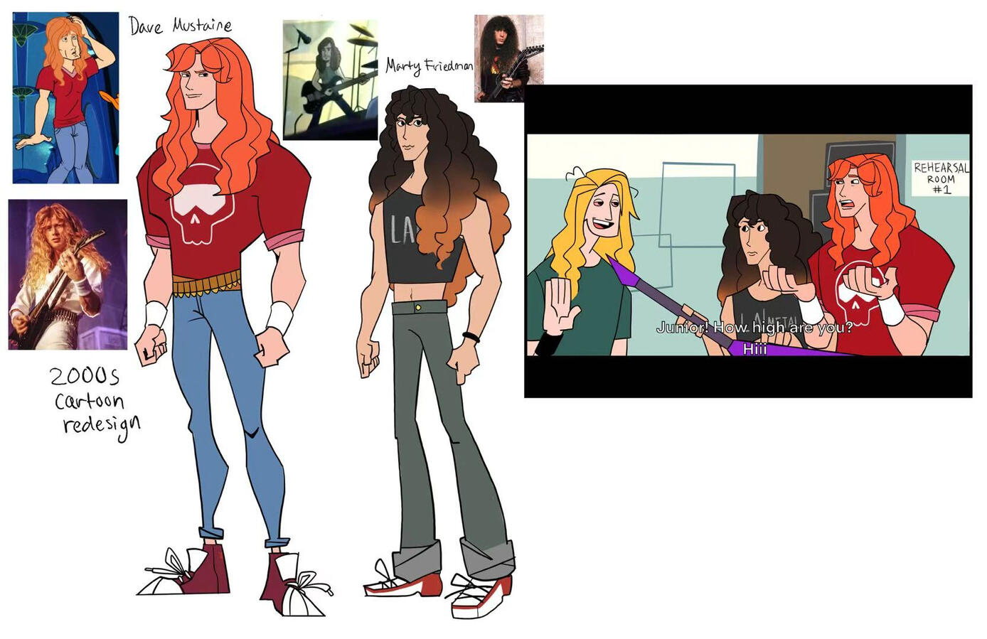 Megadeth members cartoon redesign