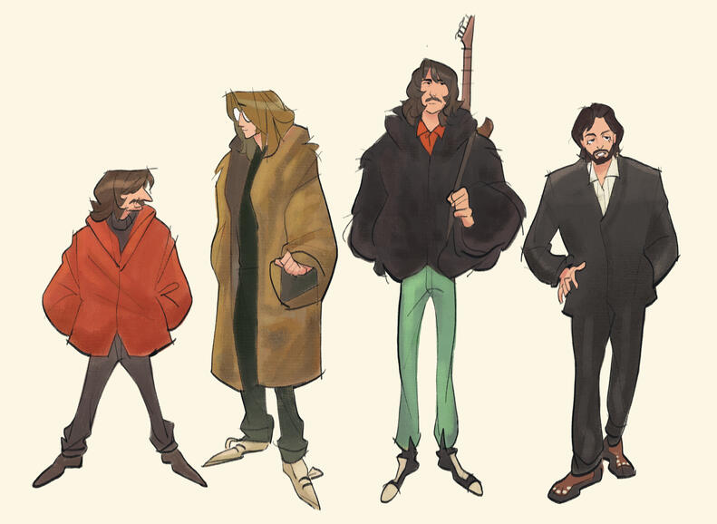The Beatles stylized character designs